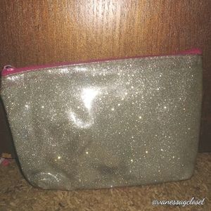 Glittery,grey cosmetics bag